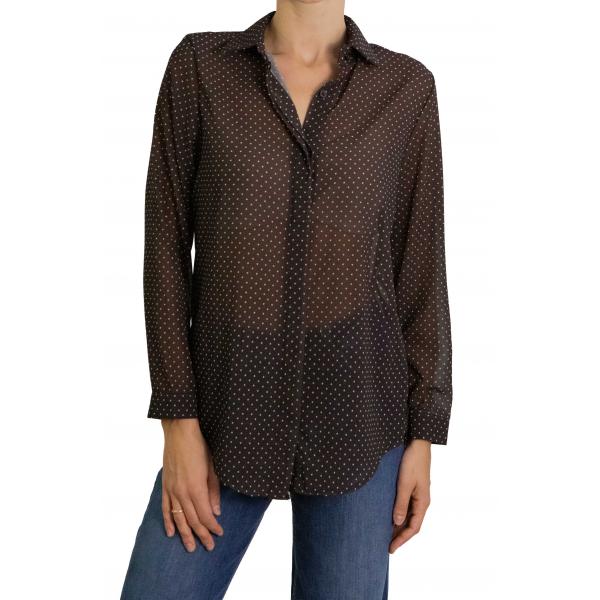 Camicia con pois con colletto e bottoni 